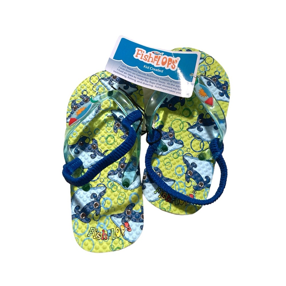 Green and Blue Stingray FlipFlops for Everyday Comfort
